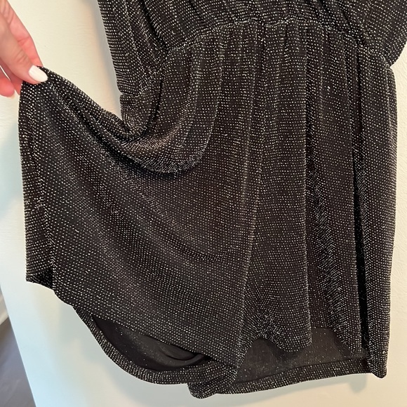 Black and silver sparkly romper - perfect for a night out! Side M - Picture 4 of 5